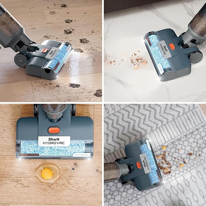 Shark HydroVac MessMaster Wet Dry Corded Vacuum Cleaner, 3-in-1 Multi-Surface Vacuum Mop & Self-Cleaning System, Lightweight, Powerful Suction, for Hard Floors & Area Rugs, Navy, WD161