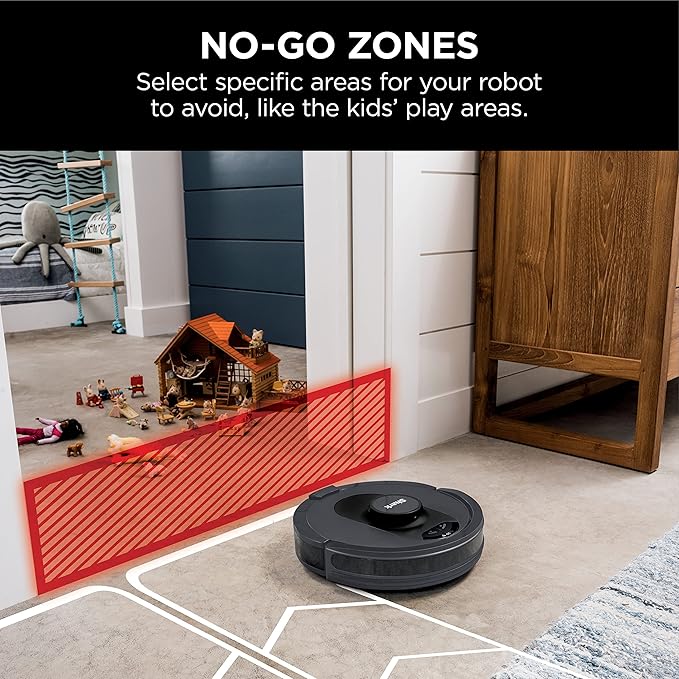 Shark R-AV2501S HEPA Self-Empty Base, Bagless, 30-Day Capacity LIDAR Navigation Perfect for Pet Hair AI Robot Vacuum, Black - Certified Refurbished