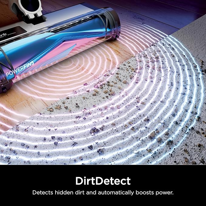 Shark IW3120 Detect Pro - Lightweight Cordless Vacuum with HEPA Filter, Portable Handheld, Charging Dock, Auto-Empty System, Crevice Tool, Ideal Stick Vacuum for Pet Hair, White/Ash Purple (Renewed)