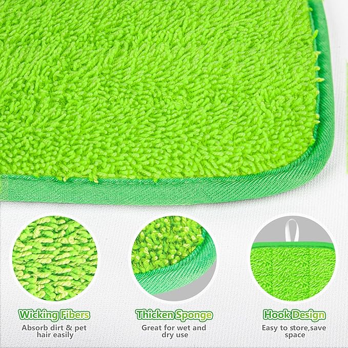 Microfiber Mop Pads Compatible with Swiffer Sweeper Mop, Wet Pads Refills Dry Pads Reusable Wet Pads Mop Refill Pads Dry Wet Refills Washable Pads Wood Floor Pads for Wet Dry Cleaning(4 Pack)