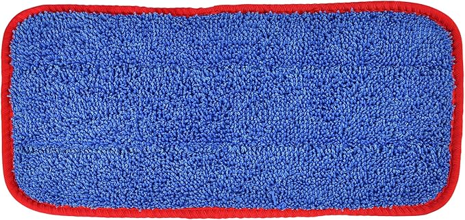 CleanAide All-Purpose Microfiber Twist Yarn Mop Pads for Dust, Dirt & Pet Hair, Hook & Loop Backing, Machine Washable & Reusable, Home & Commercial Cleaning, 10-Inch, 6-Pack, Red