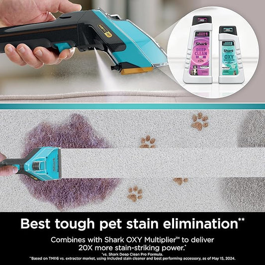 Shark Deep Clean Pet Formula for All Shark Upright and Portable Carpet Cleaners, Formulated for All Carpets, Upholstery & Area Rugs, Tackles Tough Pet Messes and Odors, 48oz, EXCP48