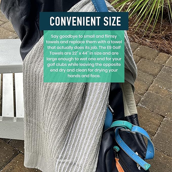 Caddy Golf Towel - Extra-Large 22” X 44” Caddie Towel Used by Tour Professionals, Premium Soft Cotton, Superior Absorption Caddy Towel | 5 Stylish Colors