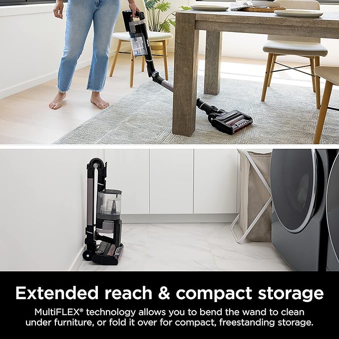 Shark IZ862H Stratos Cordless Vacuum with Clean Sense IQ and Odor Neutralizer, DuoClean PowerFins HairPro, Lightweight Powerful Vacuum Up to 60 Minute Runtime, Ash Purple (Renewed)