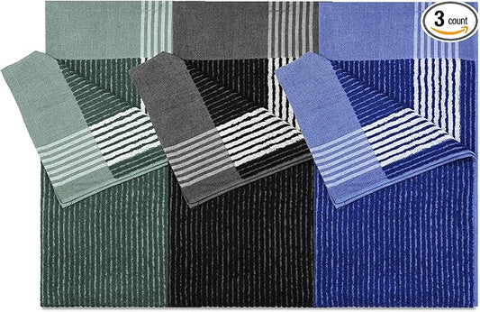 Buryeah Golf Towel 22 x 44 Inch Cotton Golf Caddy Towel Camping Large for Caddies Golfers Tour Players Club with Stripe