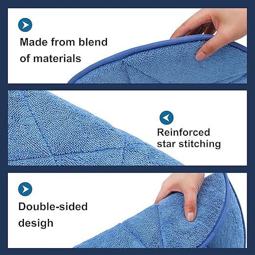 3PK 19inch Comerical Grade Microfiber Carpet Bonnet Pads， Durable and Absorbent Buffing Pad Cleaning Scrubber Brush Carpet Bonnets Pads Mounts to Any Traditional Pad Driver
