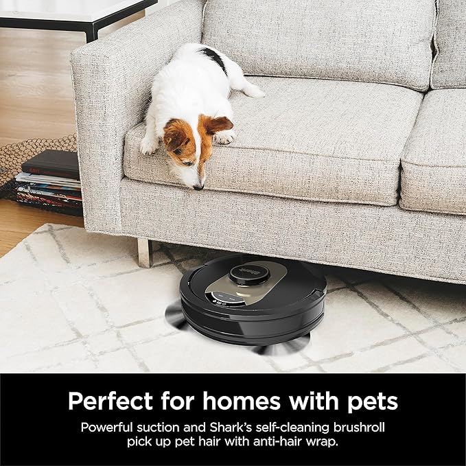 Shark AV2501AE AI Robot Vacuum with XL HEPA 60-Day Self-Empty Base, LIDAR Navigation, Perfect for Pet Hair, Compatible with Alexa/Wi-Fi, Carpet & Hard Floor, Black (Renewed)