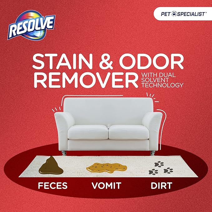 Resolve Pet Specialist Carpet Cleaner, Stain Remover and Odor eliminator, Floor and Upholstery Cleaner, refill for trigger, 60 oz