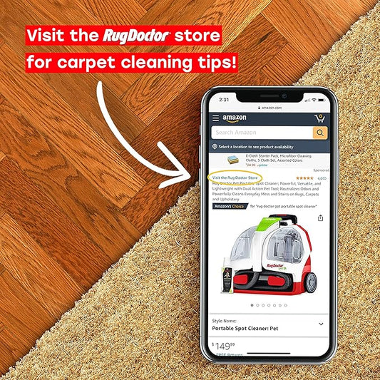 Rug Doctor Pro Deep Upholstery Tool Head and 12 Foot Hose; Motorized Brush with Strong Suction; Pro Deep Carpet Cleaner Attachment Removes Stains, Soils and Lingering Odors; For Home and Car Detailing