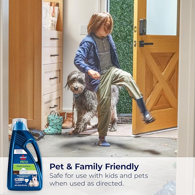 Bissell Multi-Surface Pet Solution with Febreze freshness, For Use in CrossWave and Other Leading Hard Surface and Area Rug Cleaners, 80oz, Dissolves Dirt, grime, and Tough Sticky Messes