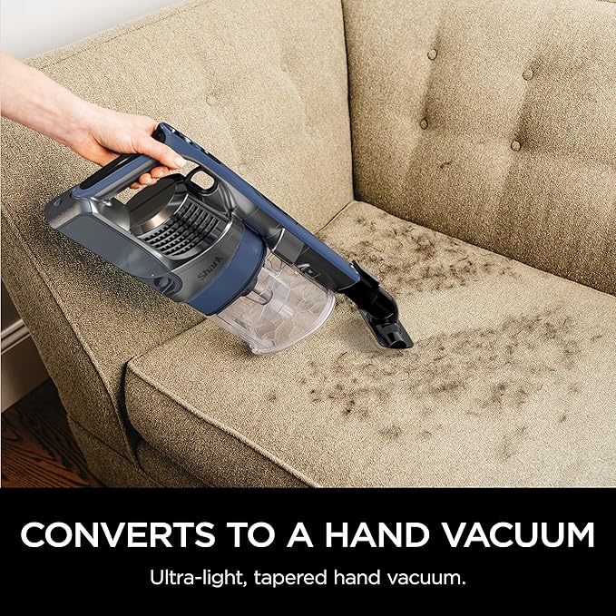 Shark Cordless Pet Plus Vacuum with HEPA Filter, Powerful Suction, Lightweight, 40min Runtime, Anti-Allergen Complete Seal, PowerFins, Self-Cleaning Brushroll, for Carpets & Hardfloors, Blue, IZ361H