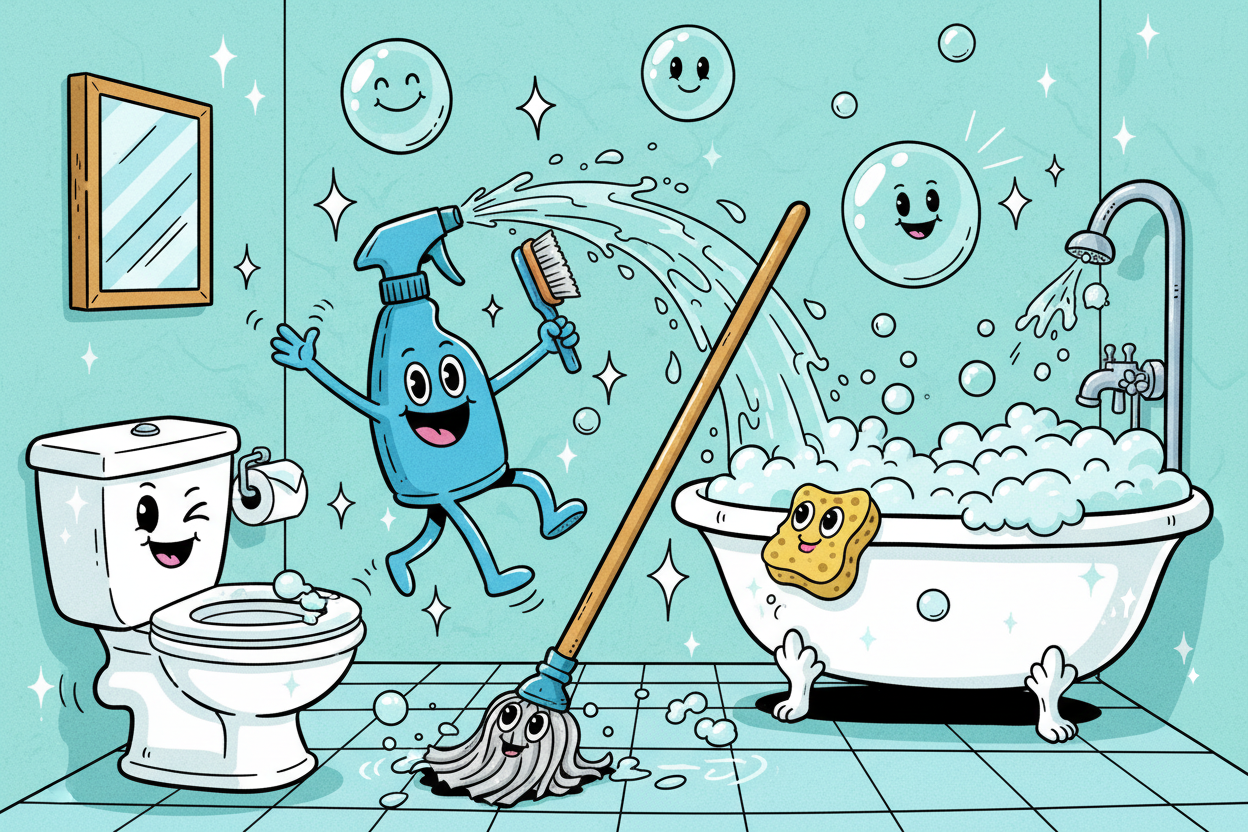 Bathroom Cleaning 만화이미지