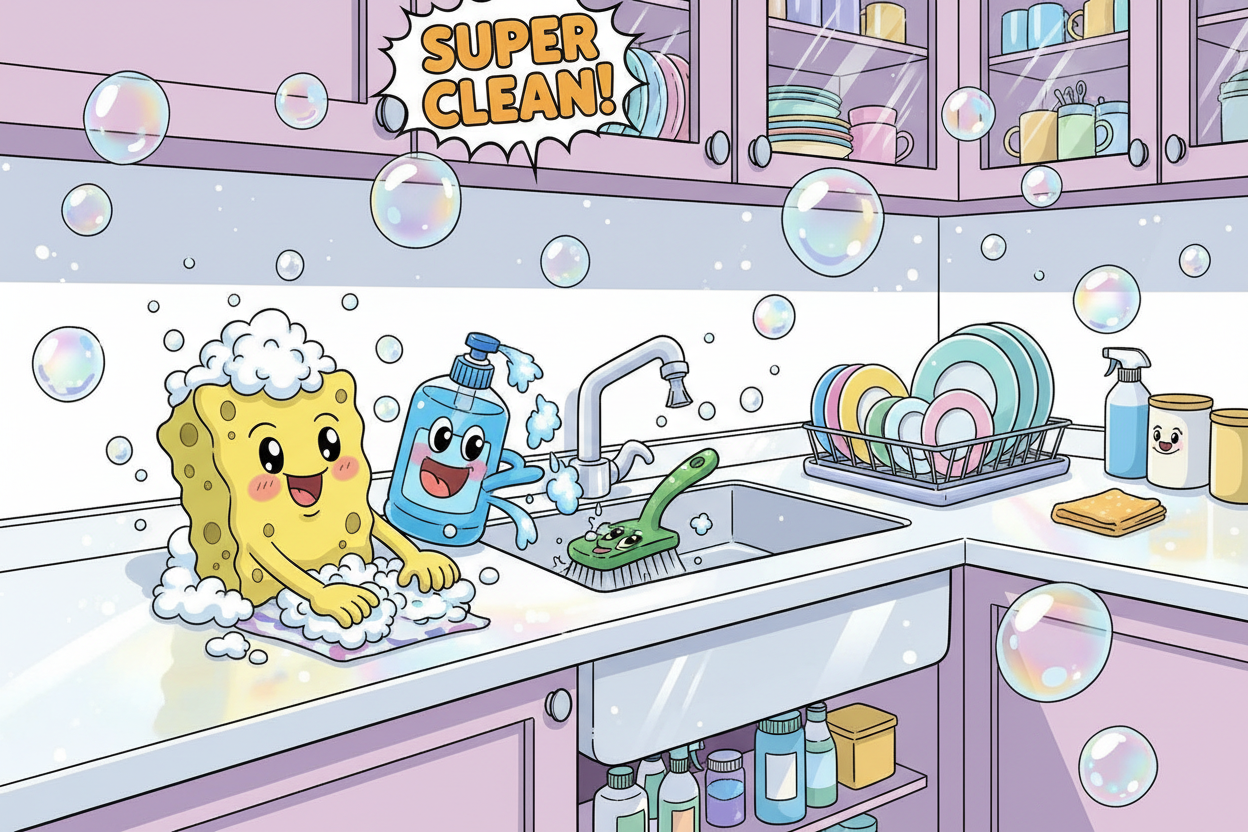 Kitchen Cleaning 만화이미지